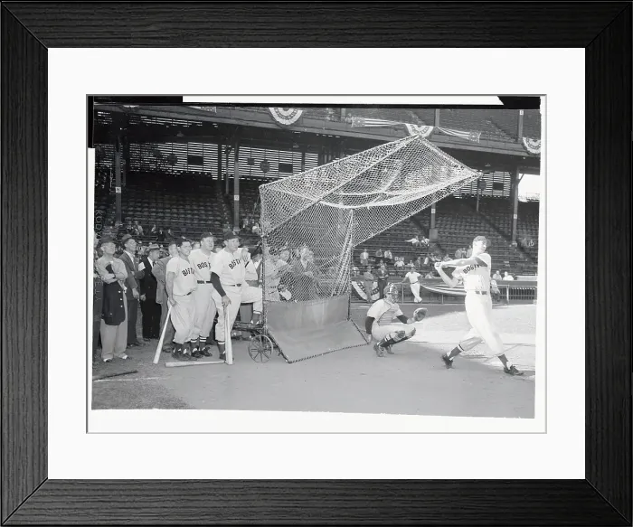 Framed Print : Ted Williams Batting at Practice Framed Print : Ted Williams Batting at Practice
