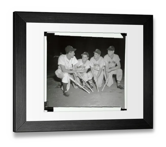 Framed Print : Baseball Greats Posing with Baseball Bats Framed Print : Baseball Greats Posing with Baseball Bats