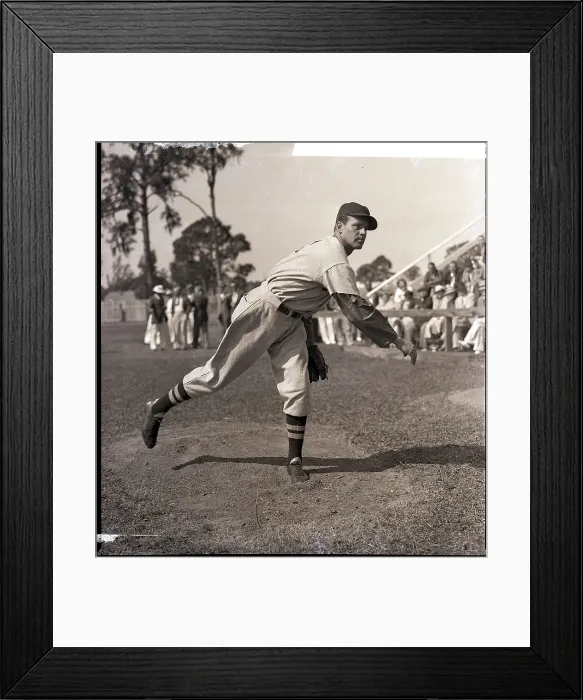 Framed Print : Wesley Ferrell Pitching at Training Camp