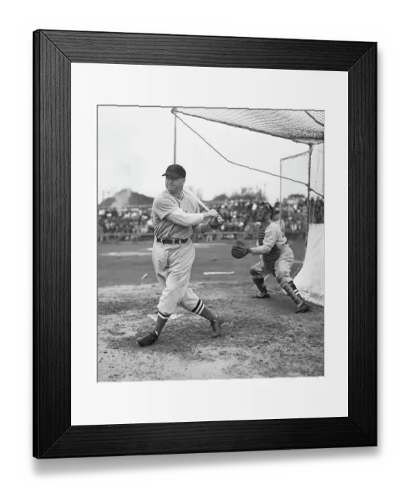 Framed Print : Jimmy Foxx Batting At Spring Training Framed Print : Jimmy Foxx Batting At Spring Training