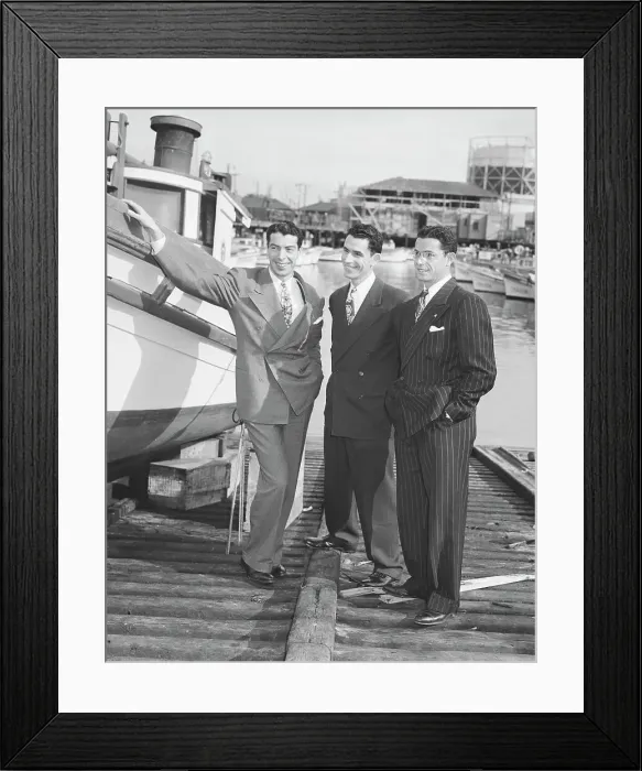 Framed Print : The Three Dimaggio Brothers At Wharf