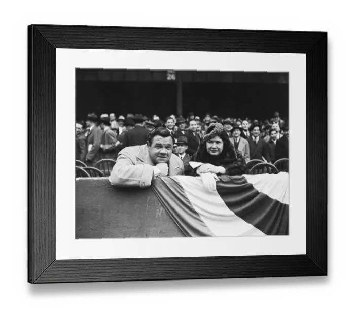 Framed Print : Babe Ruth and Wife Claire Hodgson at a Baseball Game Framed Print : Babe Ruth and Wife Claire Hodgson at a Baseball Game