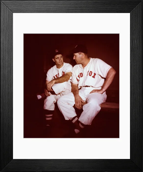Framed Print : Baseball Players Sitting and Talking Framed Print : Baseball Players Sitting and Talking