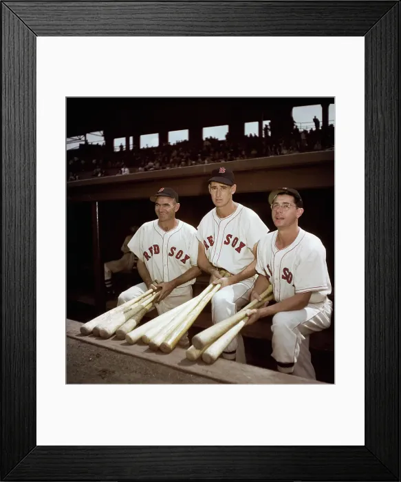 Framed Print : Baseball Players in Dugout with Bats Framed Print : Baseball Players in Dugout with Bats
