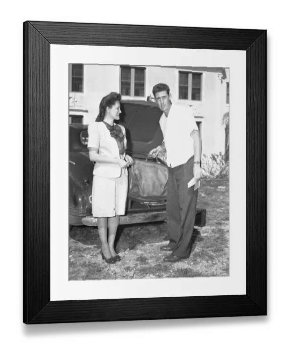 Framed Print : Ted Williams Arriving for Spring training Framed Print : Ted Williams Arriving for Spring training