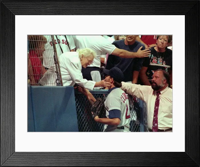 Framed Print : Roger Clemens Being Congratulated by Grandmother Framed Print : Roger Clemens Being Congratulated by Grandmother