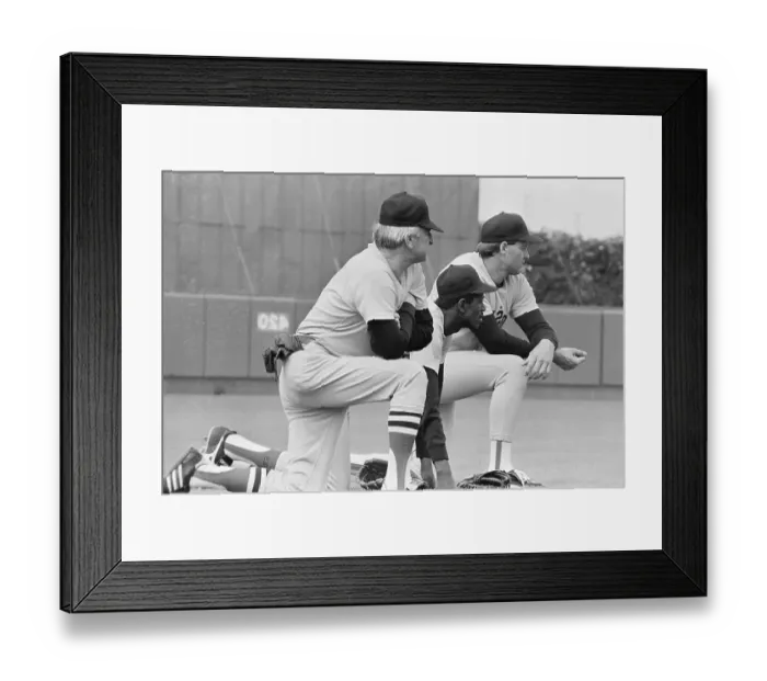 Framed Print : Boston Red Sox Teammates Exercising at Training Camp
