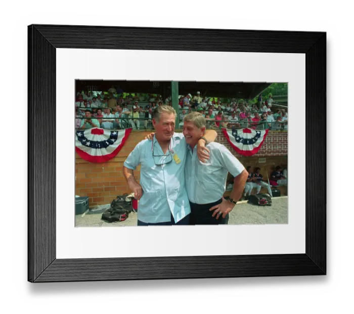 Framed Print : Baseball Players Ted Williams Posing with Carl Yastrzemski Framed Print : Baseball Players Ted Williams Posing with Carl Yastrzemski