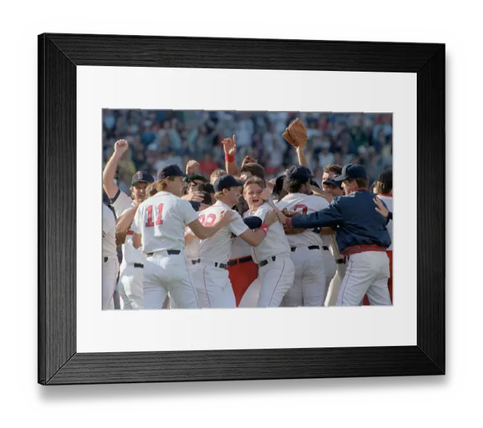 Framed Print : Jubilant Teammates After a Red Sox Win Framed Print : Jubilant Teammates After a Red Sox Win