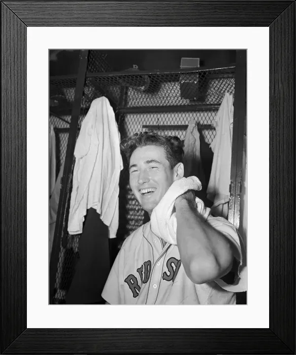 Framed Print : Ted Williams Wiping Sweat in The Locker Room Framed Print : Ted Williams Wiping Sweat in The Locker Room