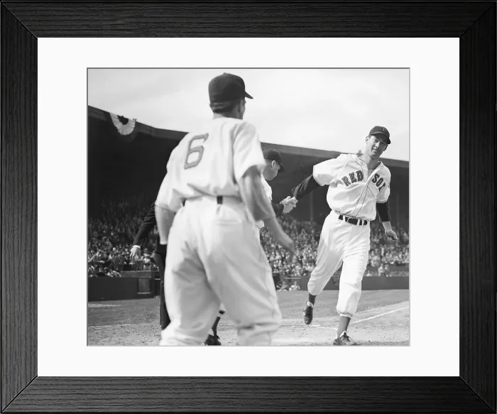 Framed Print : Ted Williams Arriving At Home Plate