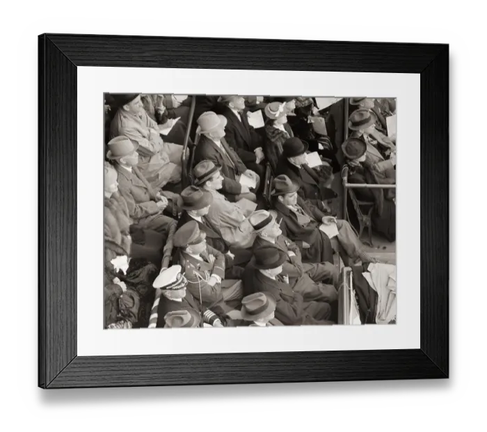 Framed Print : Franklin D. Roosevelt Sitting in Baseball Game Audience Framed Print : Franklin D. Roosevelt Sitting in Baseball Game Audience