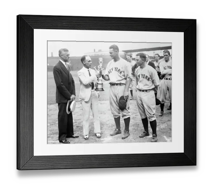 Framed Print : Lou Gehrig Receiving Trophy Framed Print : Lou Gehrig Receiving Trophy
