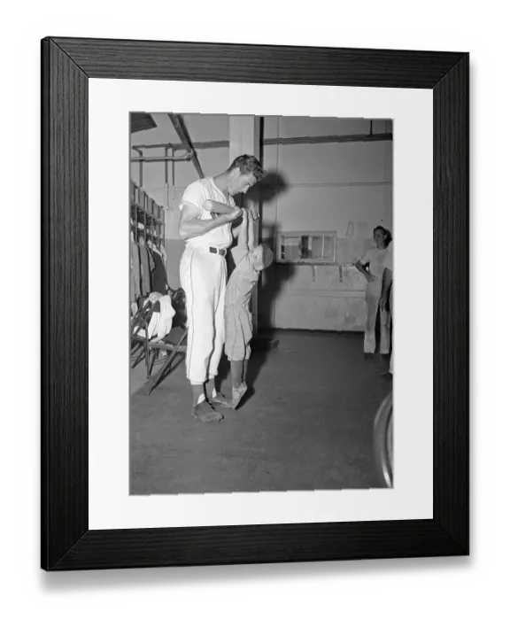 Framed Print : Ted Williams With Charlie, Jim Bagby's Son Framed Print : Ted Williams With Charlie, Jim Bagby's Son