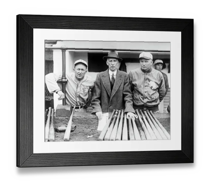 Framed Print : Ty Cobb with Connie Mack and Howard Ehmke Framed Print : Ty Cobb with Connie Mack and Howard Ehmke