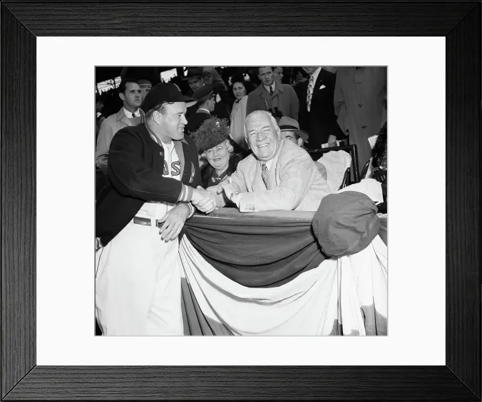 Framed Print : Tris Speaker Shaking Joe Cronin'S Hand Framed Print : Tris Speaker Shaking Joe Cronin'S Hand