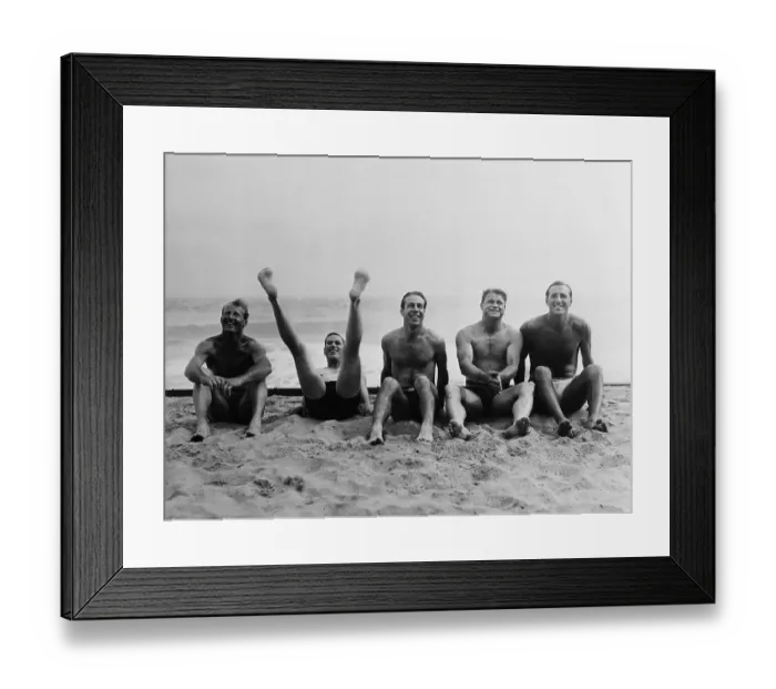 Framed Print : Five Baseball Players At The Beach Framed Print : Five Baseball Players At The Beach