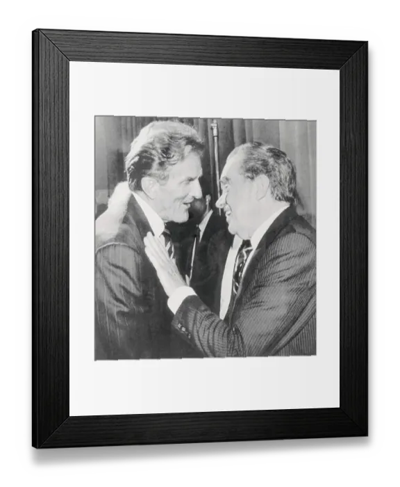 Framed Print : Former President Richard Nixon and Otis Chandler Intimately Conversing Framed Print : Former President Richard Nixon and Otis Chandler Intimately Conversing