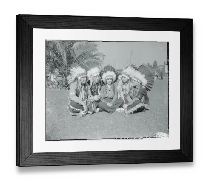 Framed Print : Evelyn Venable with Indian Chiefs After Joining Alliance Framed Print : Evelyn Venable with Indian Chiefs After Joining Alliance
