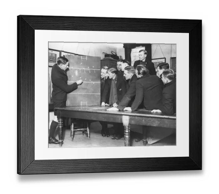 Framed Print : Rugby Players with Coaches at Option Board Framed Print : Rugby Players with Coaches at Option Board