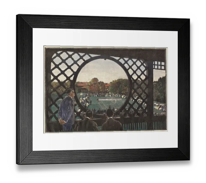 Framed Print : Balcony Spectators Gazing at Tennis Match Framed Print : Balcony Spectators Gazing at Tennis Match