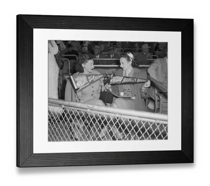 Framed Print : Baseball Fans Holding Pennants Framed Print : Baseball Fans Holding Pennants