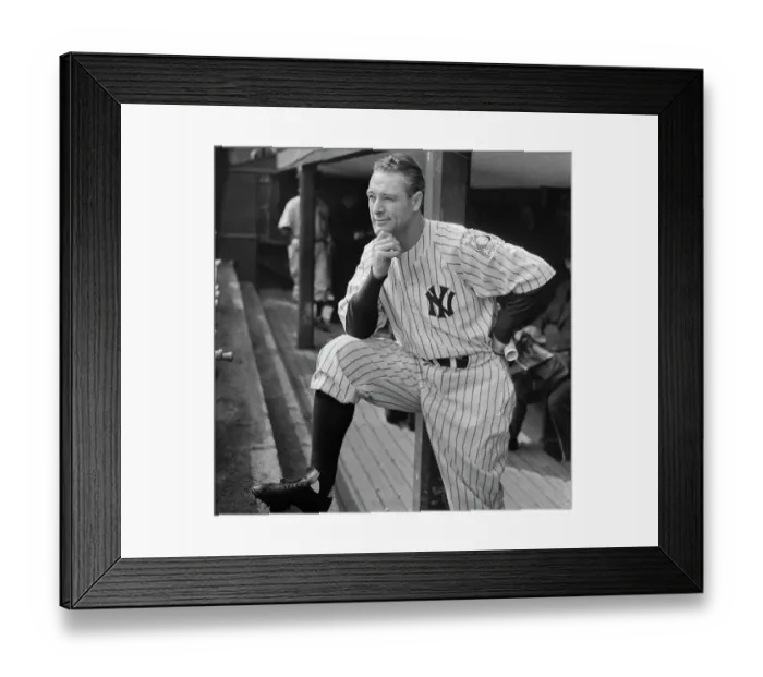 Framed Print : Lou Gehrig Watching Game Framed Print : Lou Gehrig Watching Game