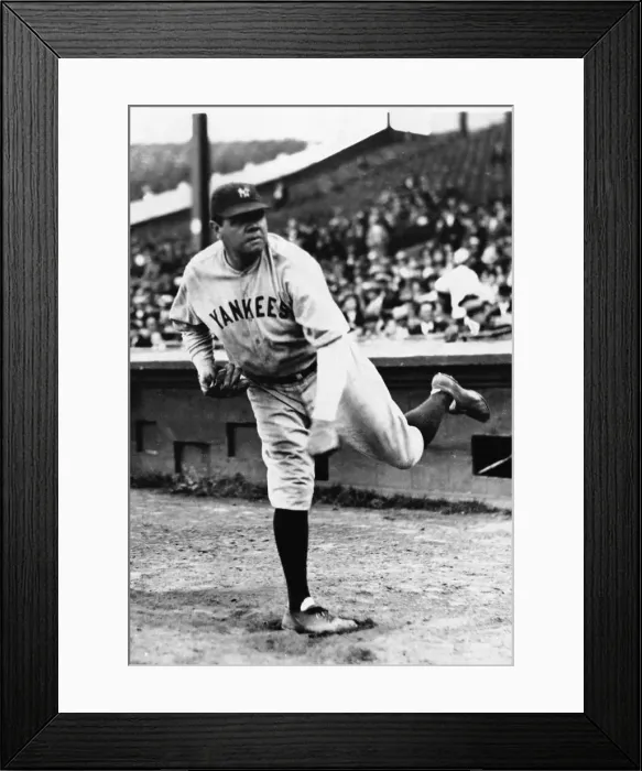 Framed Print : Babe Ruth in Pitching Pose Framed Print : Babe Ruth in Pitching Pose