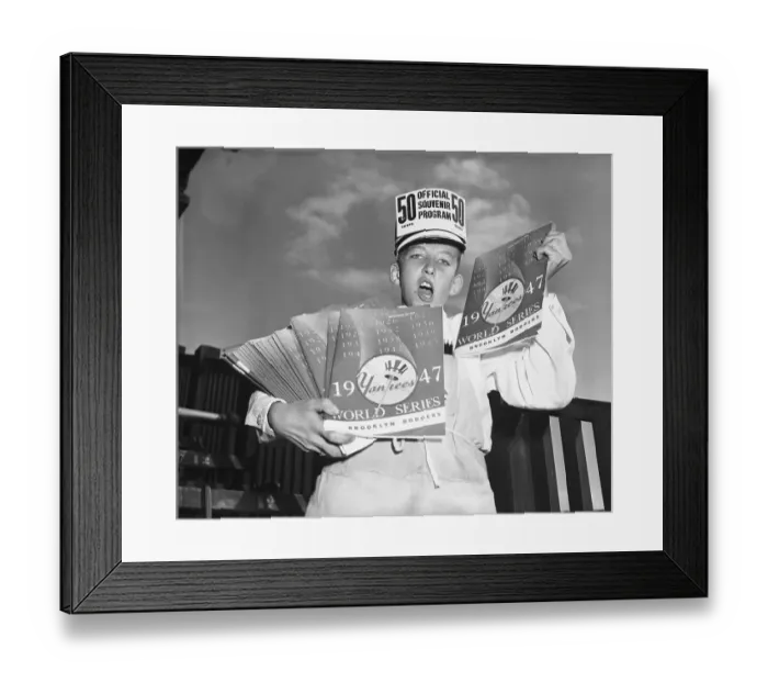 Framed Print : Boy Selling Yankee Souvenir Programs Framed Print : Boy Selling Yankee Souvenir Programs