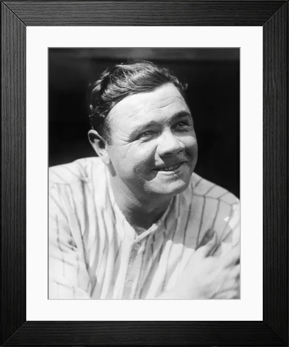 Framed Print : Babe Ruth Smiling After Pennant Game Framed Print : Babe Ruth Smiling After Pennant Game