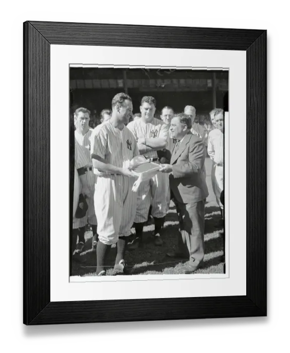 Framed Print : Lou Gehrig Receiving Award from Mayor LaGuardia Framed Print : Lou Gehrig Receiving Award from Mayor LaGuardia