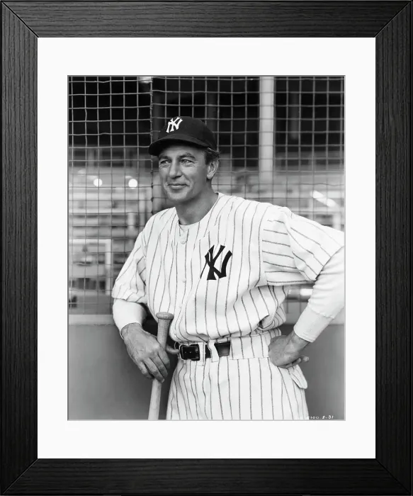 Framed Print : Gary Cooper Wearing New York Yankee Uniform Framed Print : Gary Cooper Wearing New York Yankee Uniform