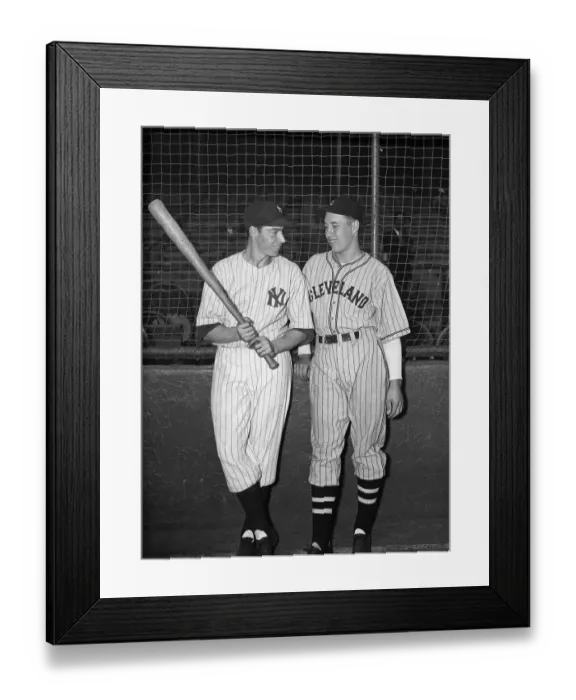 Framed Print : Joe Dimaggio And Bob Feller, Full Length Framed Print : Joe Dimaggio And Bob Feller, Full Length