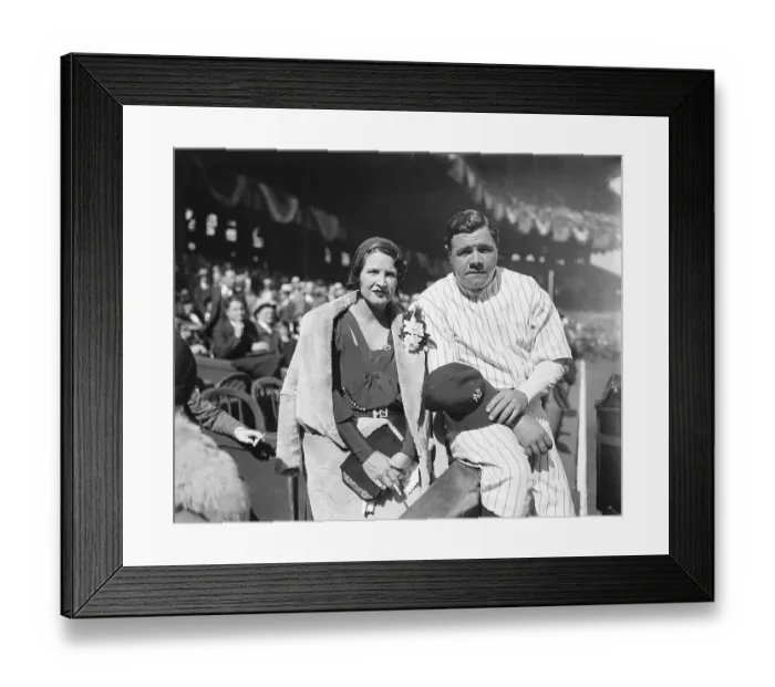 Framed Print : Babe and Claire Ruth Posing at Stadium Framed Print : Babe and Claire Ruth Posing at Stadium