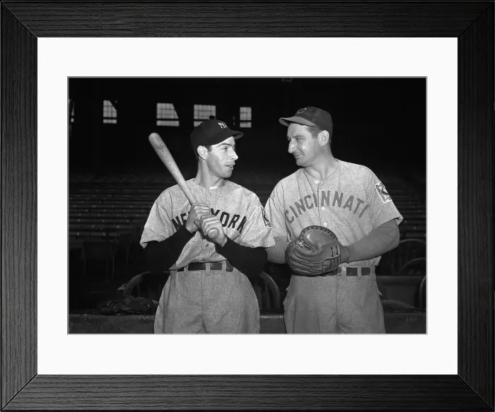 Framed Print : Baseball Players Joe DiMaggio and Ernie Lombardi Framed Print : Baseball Players Joe DiMaggio and Ernie Lombardi