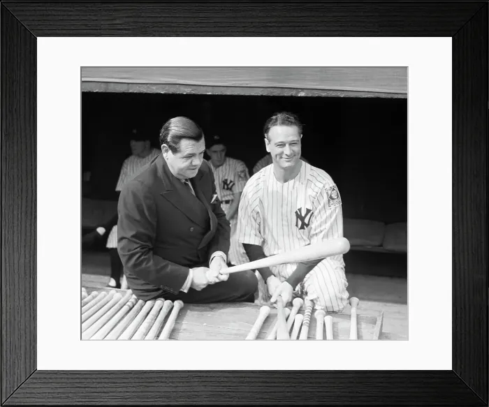 Framed Print : Babe Ruth Seated With Lou Gehrig Framed Print : Babe Ruth Seated With Lou Gehrig