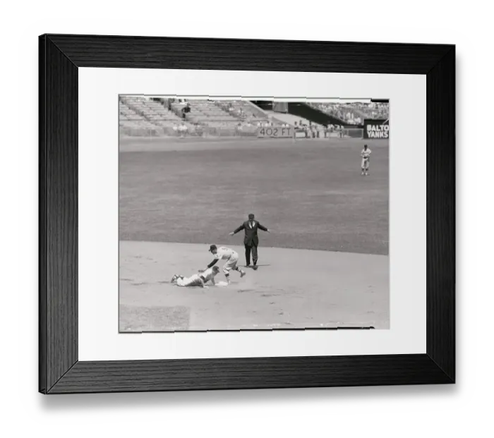 Framed Print : Mickey Mantle Sliding into Second Base Framed Print : Mickey Mantle Sliding into Second Base