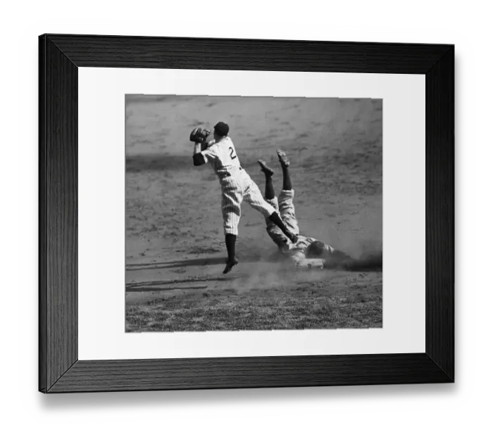 Framed Print : Brooklyn Dodger Arnold Owen Sliding into Base