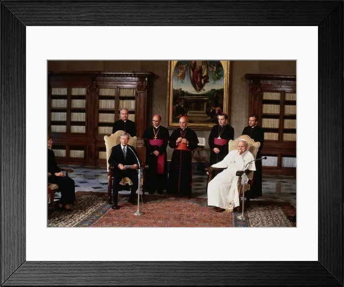 Framed Print : President Carter with Pope John Paul II Framed Print : President Carter with Pope John Paul II