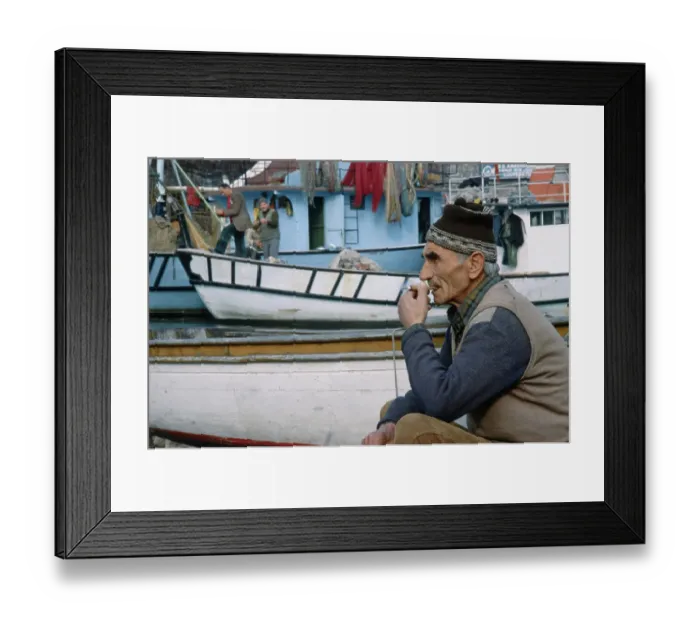 Framed Print : Fisherman Smoking