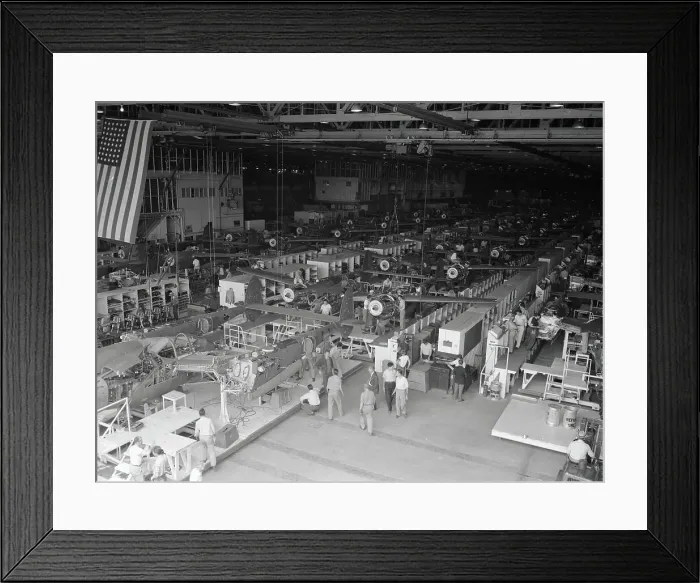 Framed Print : Interior View of Lockheed Plant Framed Print : Interior View of Lockheed Plant