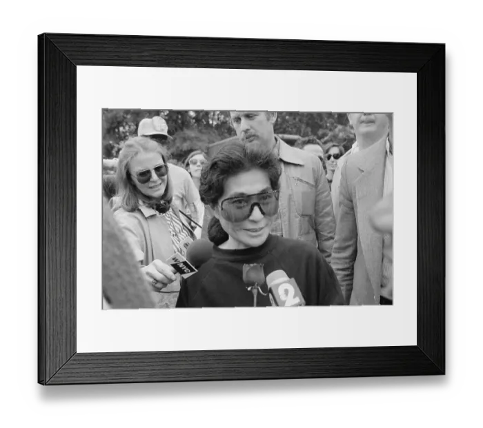 Framed Print : Yoko Ono Attending Peace Rally Framed Print : Yoko Ono Attending Peace Rally