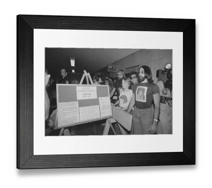 Framed Print : John Lennon Fans Outside Courtroom Framed Print : John Lennon Fans Outside Courtroom