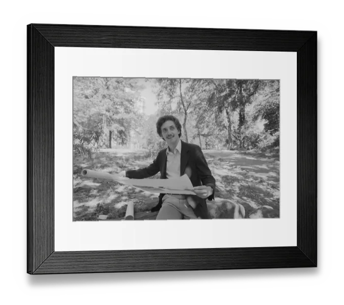 Framed Print : Landscape Architect Checking Plans Framed Print : Landscape Architect Checking Plans