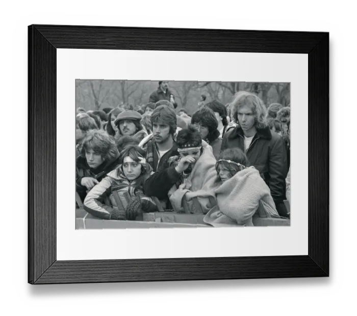 Framed Print : John Lennon Fans Grieving Framed Print : John Lennon Fans Grieving