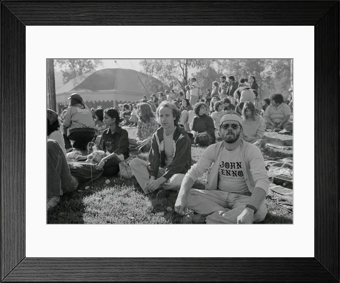 Framed Print : John Lennon Fans Attending Memorial Framed Print : John Lennon Fans Attending Memorial