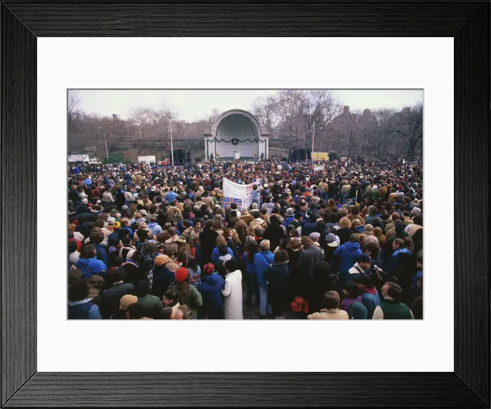 Framed Print : Large Crowd Honoring Late John Lennon Framed Print : Large Crowd Honoring Late John Lennon