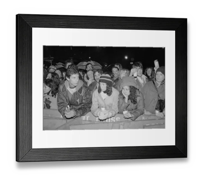 Framed Print : John Lennon Fans Holding Vigil Framed Print : John Lennon Fans Holding Vigil