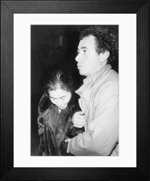 Framed Print : Yoko Ono and David Geffen Leaving Hospital Framed Print : Yoko Ono and David Geffen Leaving Hospital