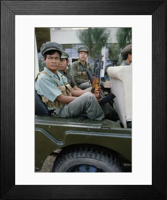 Framed Print : Soldiers At Phnom Penh Airport Framed Print : Soldiers At Phnom Penh Airport
